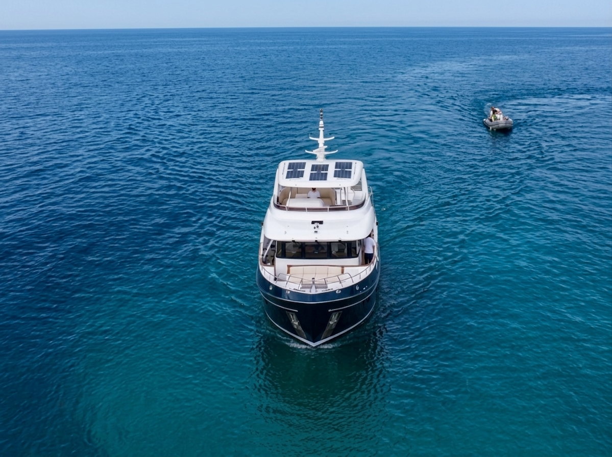 Selene explorer at anchor with her tender